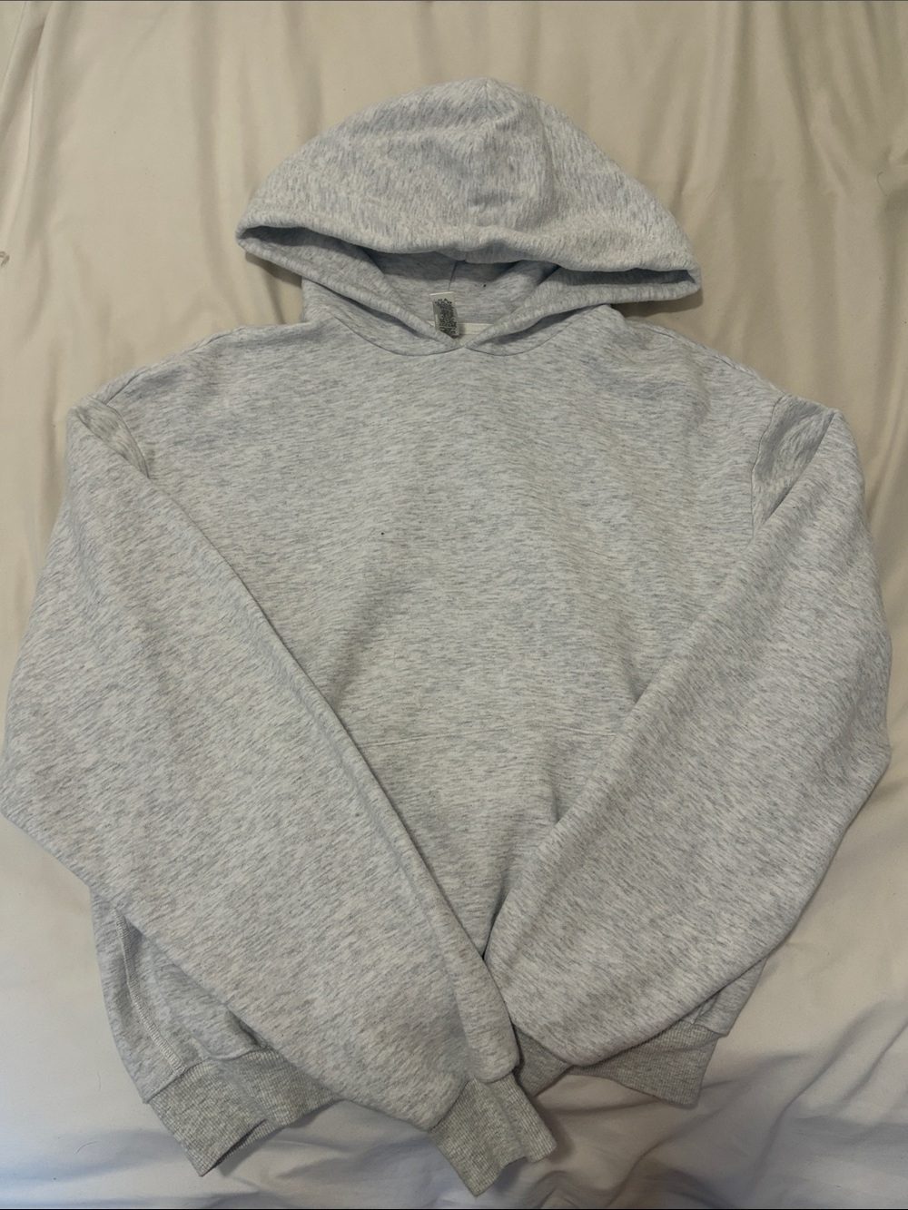 SKIMS Heather Light Gray Pullover Hoodie